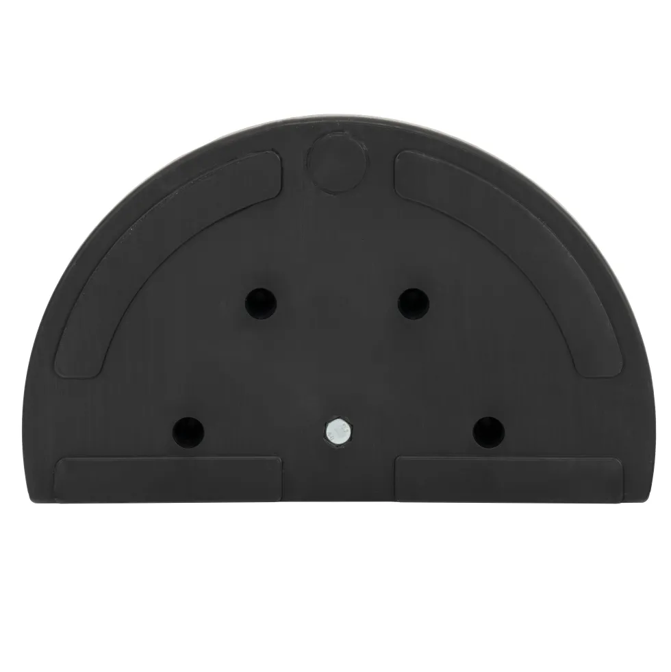 Base Ombrellone semicircolare a parete nera in polietilene e cemento 8 kg