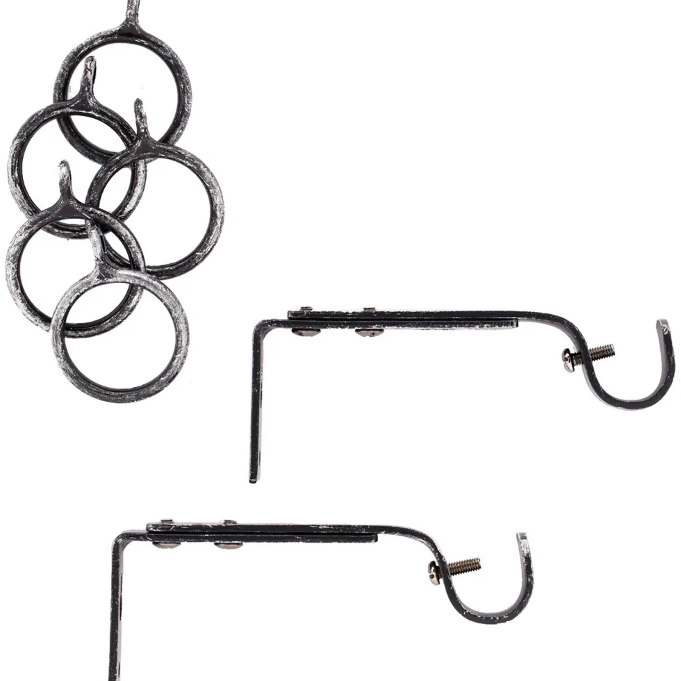 Bastone tenda nero silver terminale Spirale Linea Oro