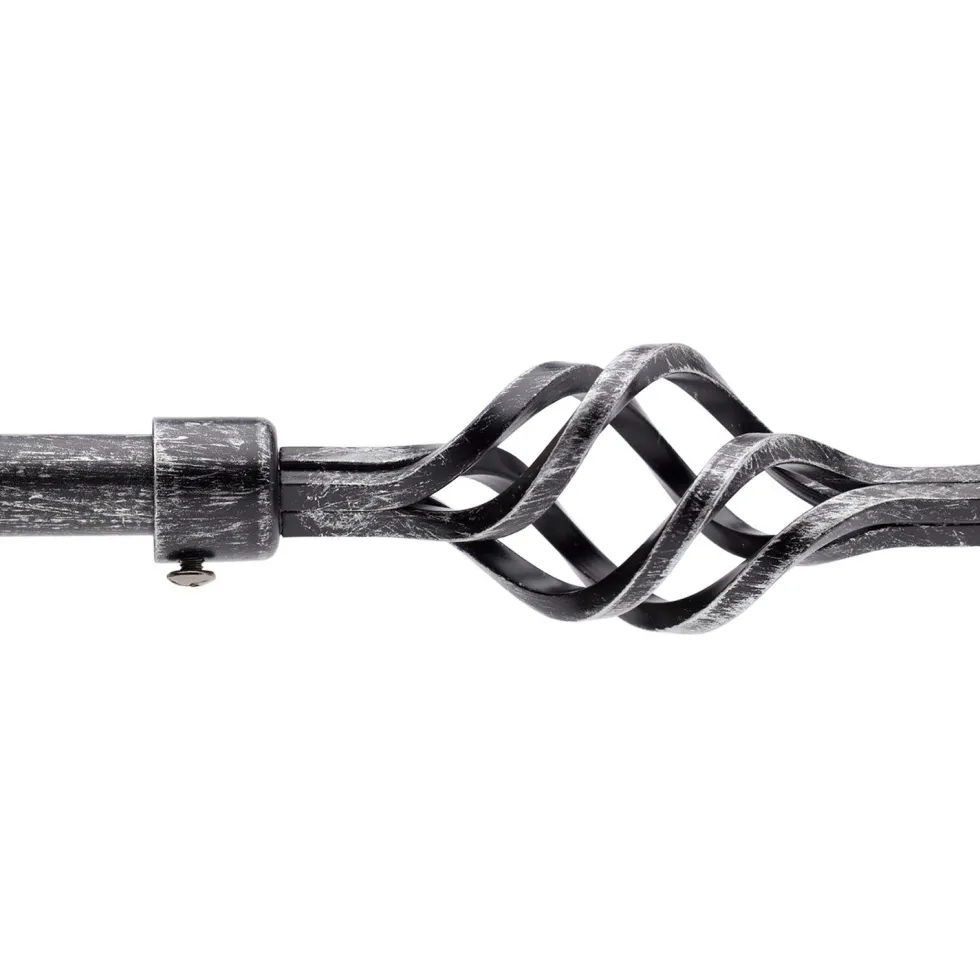 Bastone tenda nero silver terminale Spirale Linea Oro