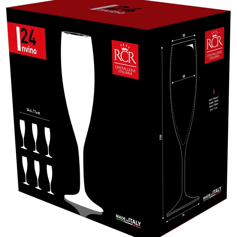 Calici Flute Invino in vetro 24 cl