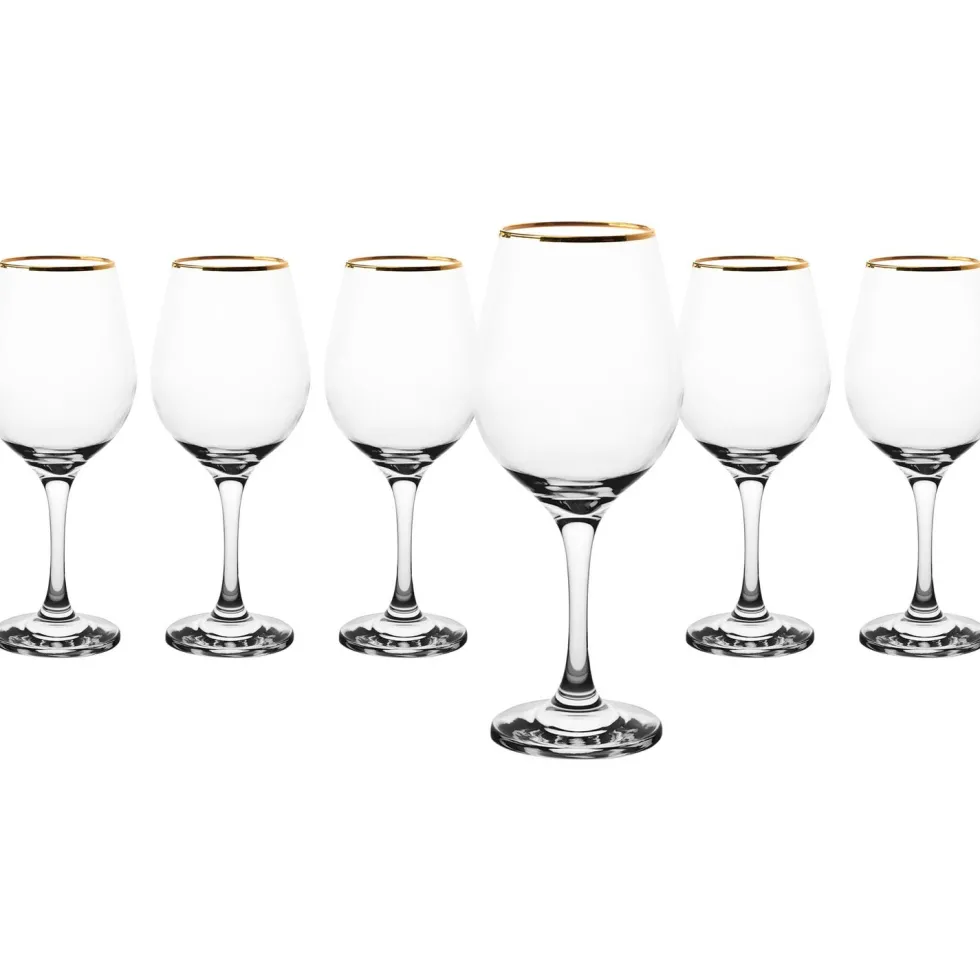 Calici in vetro Amber Golden bordo oro 46 cl
