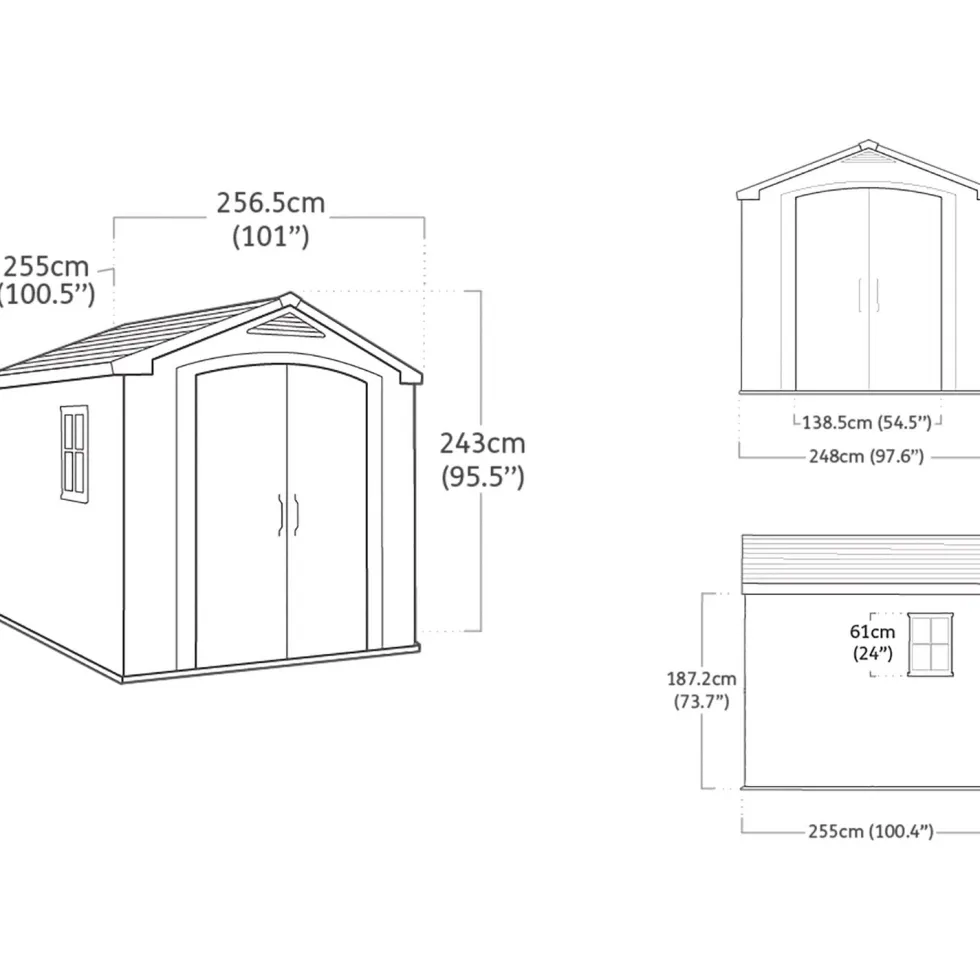 Casetta da giardino grande beige Factor 8x8