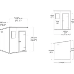 Casetta da giardino grande grigio Manor 6x6