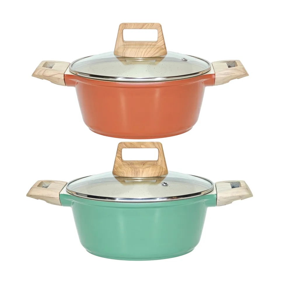 Casseruola Antiaderente in alluminio pressato con Coperchio in Vetro Crazy Wood diametro 20 cm