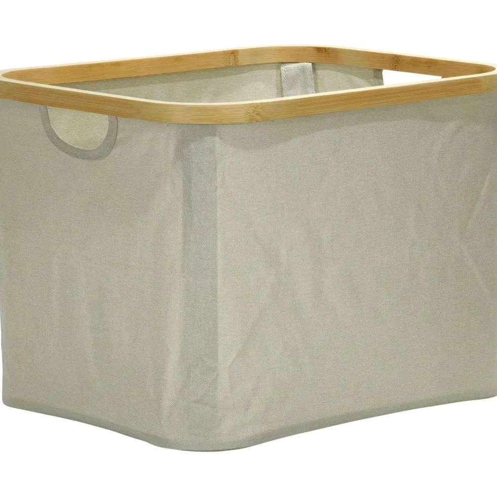 Cesta Rettangolare Salvaspazio con maniglie Crema