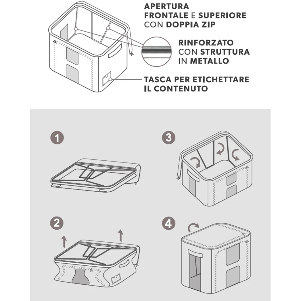 Contenitore Armadio Salvaspazio Fantasia h28x50x40 cm