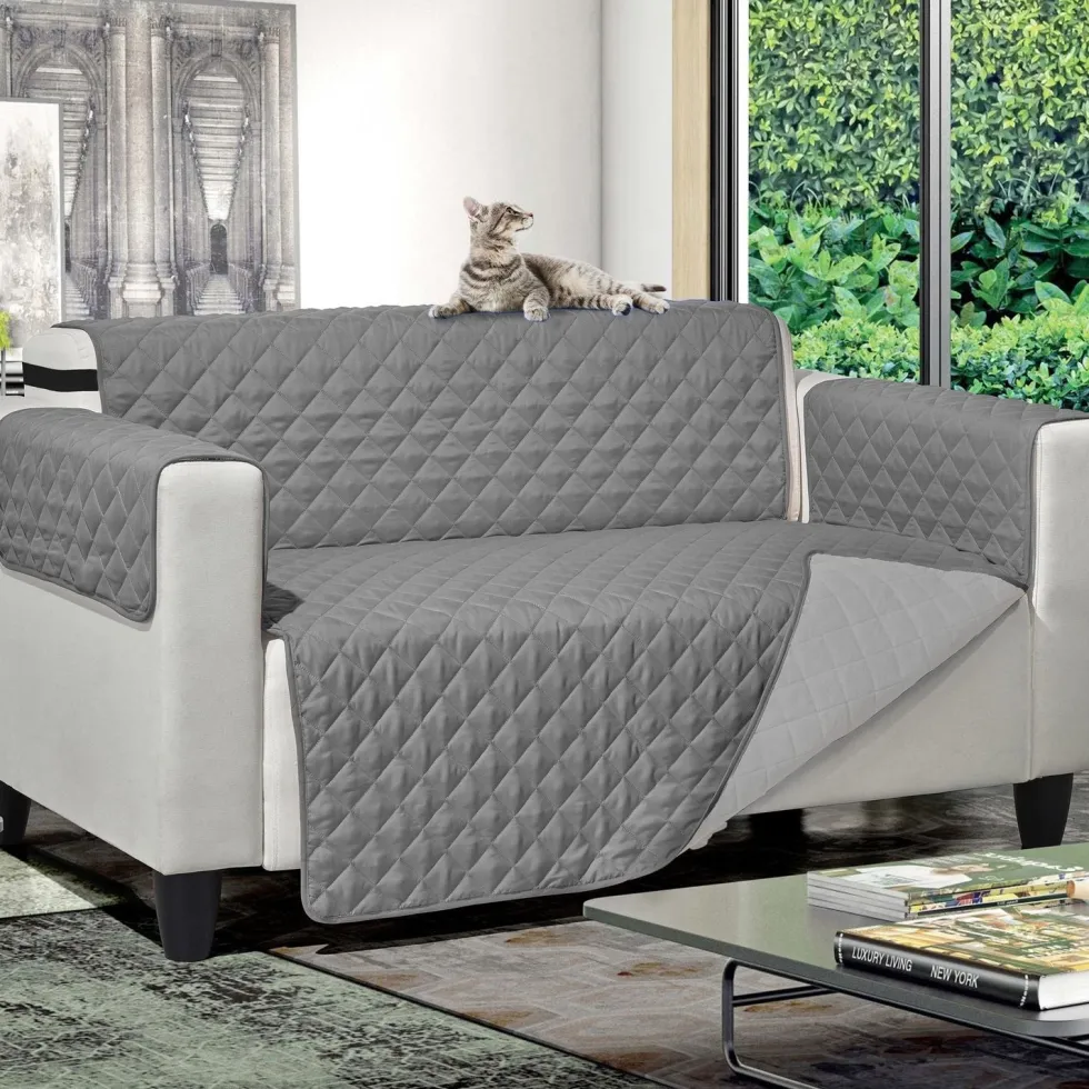 Copridivano Princess & Prince Bicolor 2 posti Grigio Chiaro e Grigio Scuro 223x180 cm