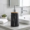 Dispenser Sapone in Poliresina Nero Effetto Marmo 260 ml