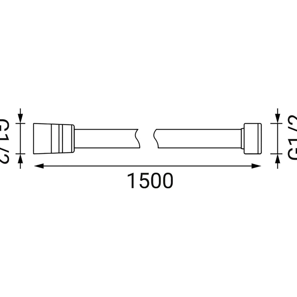 Flessibile Doccia in Acciaio Nero 150 cm