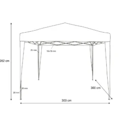 Gazebo da giardino Richiudibile in acciaio Antracite con telo Verde 3x3 metri