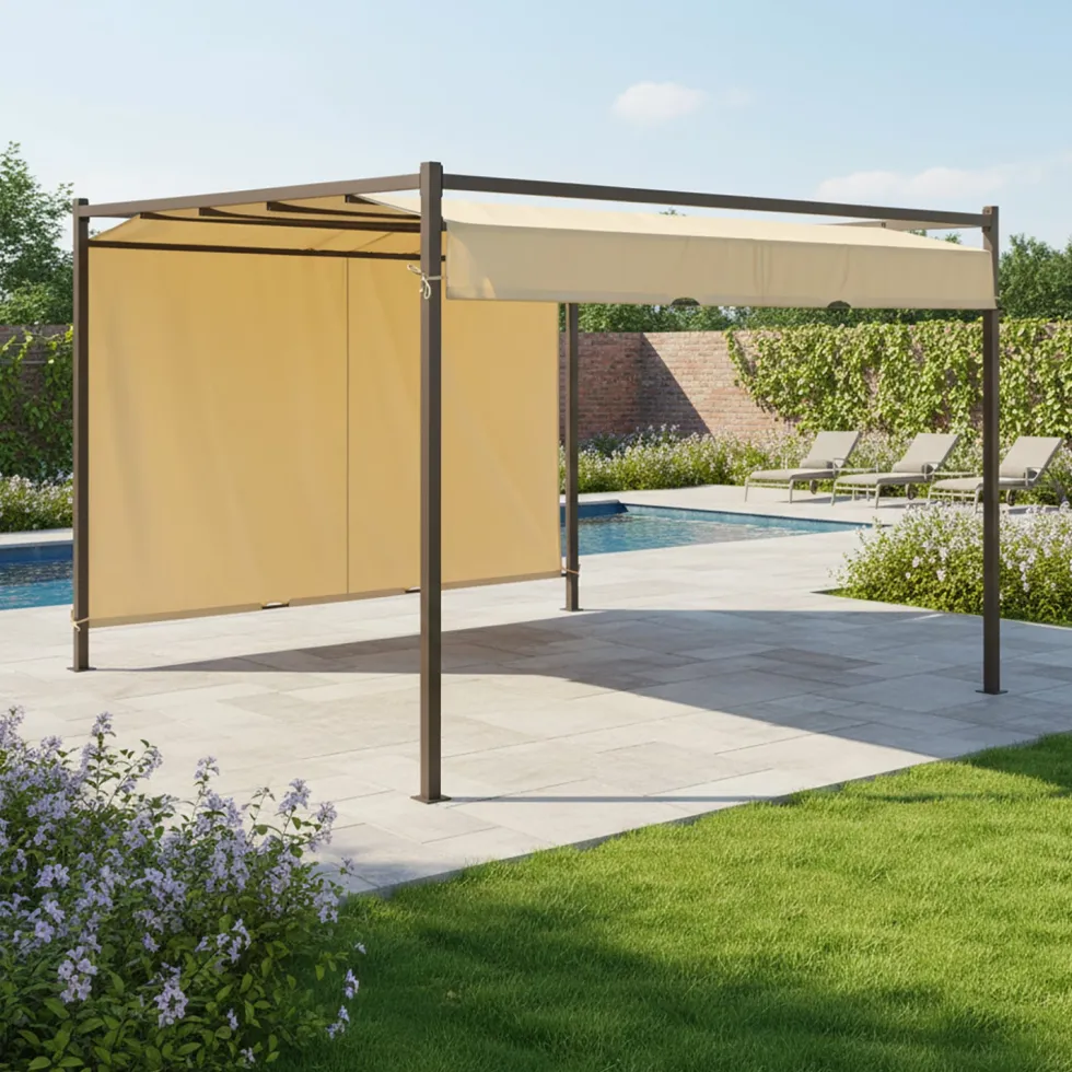 Gazebo Pergola Orientabile Telo Camel 3x3 metri