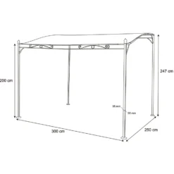 Gazebo Veranda con telo Camel 2,5x3 metri