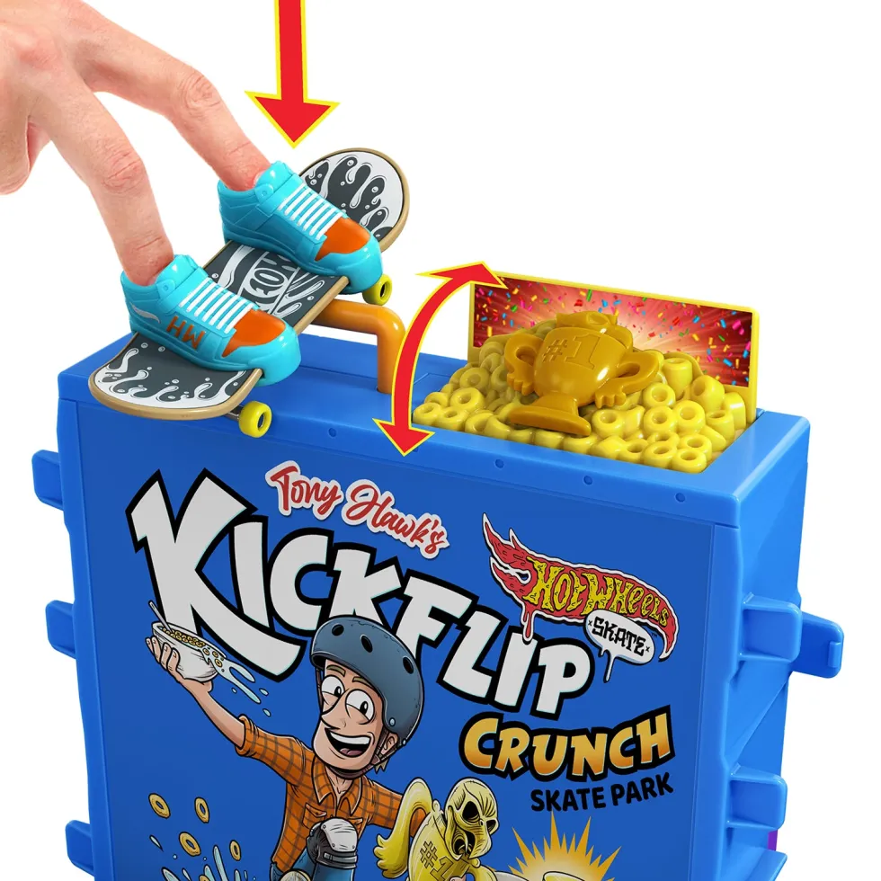 Hot Wheels Tony Hawk Skate Cereal Bowl Set con Fingerboard