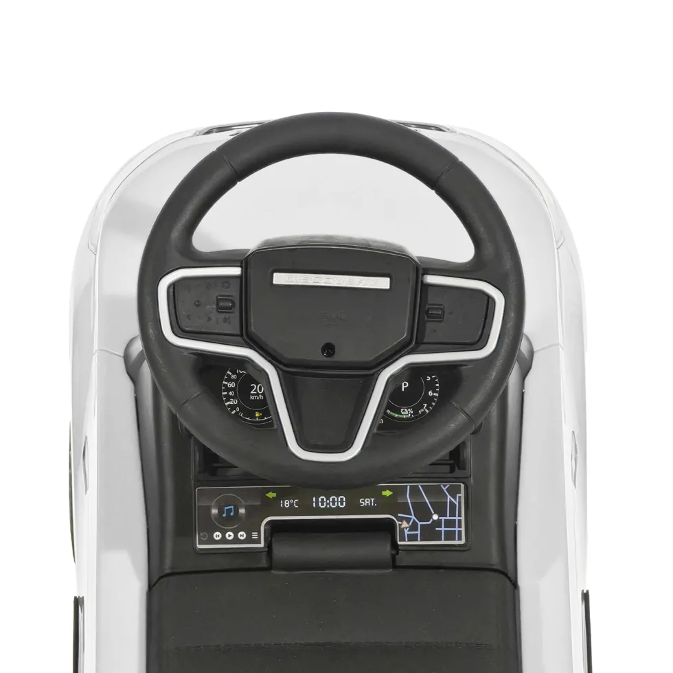 Land Rover Discovery Ride-On Cavalcabile Bianca con Musica 12+ Mesi