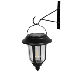 Lanterna Solare LED da giardino con Supporto a parete Luce Calda h15/18 cm