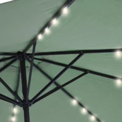 Ombrellone da giardino con 32 LED e Pannello Solare Verde diametro 3 metri