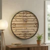 Orologio da Parete Grande in Legno e Metallo diametro 70 cm