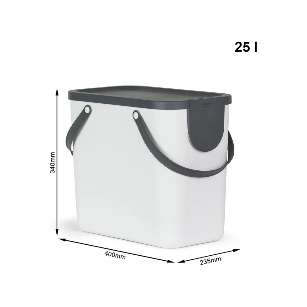 Pattumiera Albula Bianco 25 litri