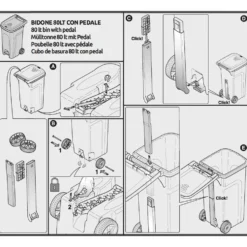 Pattumiera a pedale Linea Urban Eco System Blu Capri 80 Litri
