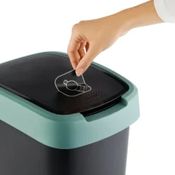 Pattumiera per raccolta differenziata con coperchio basculante Twist Verde 10 Litri