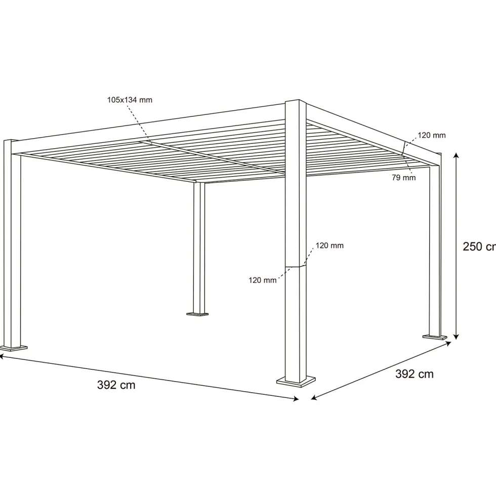 Pergola Bioclimatica in Alluminio Bianca 4x4 metri