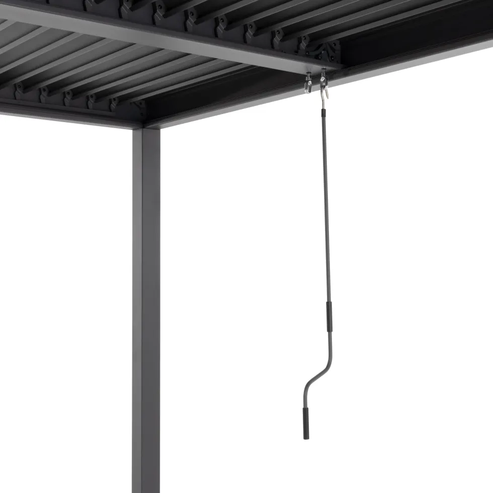 Pergola Bioclimatica in Alluminio Grigio Scuro 3x6 metri