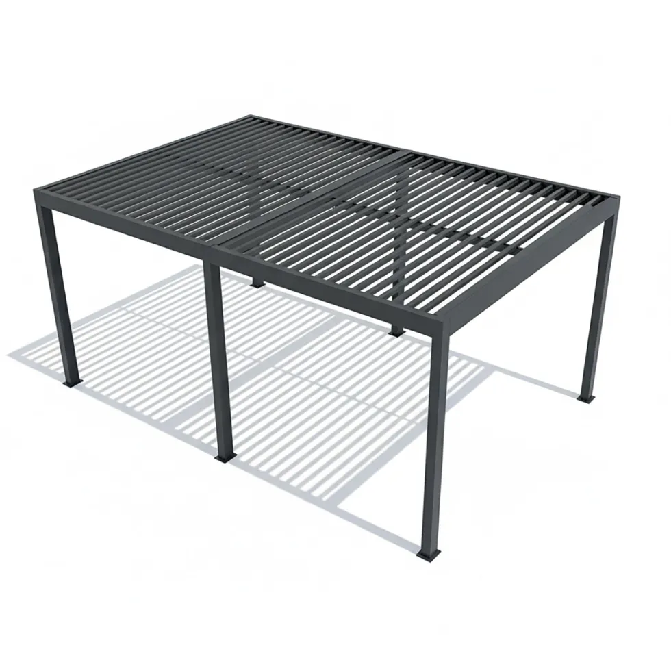 Pergola Bioclimatica in Alluminio Grigio Scuro 3x6 metri