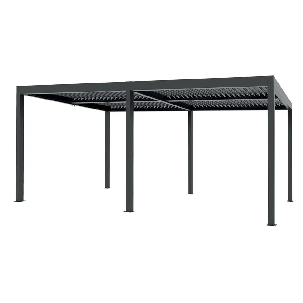 Pergola Bioclimatica in Alluminio Grigio Scuro 3x6 metri