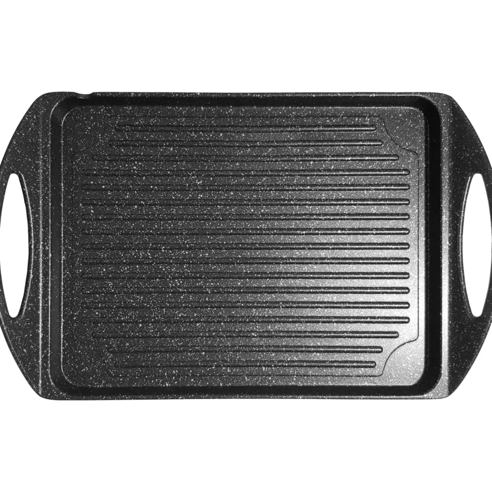 Piastra Grill con 2 manici e fondo a induzione Linea ChefStone 35x25 cm