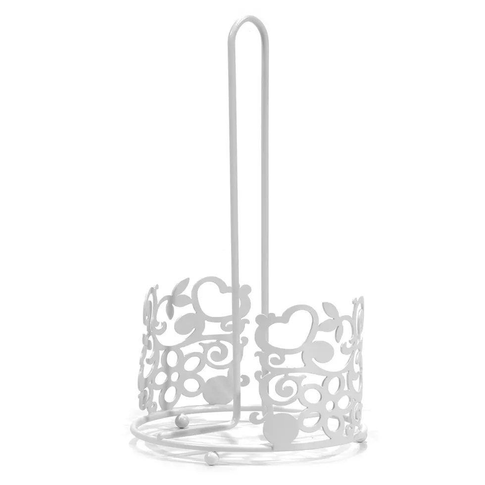 Portarotolo da Cucina in Metallo Bianco h29 cm diametro 16 cm