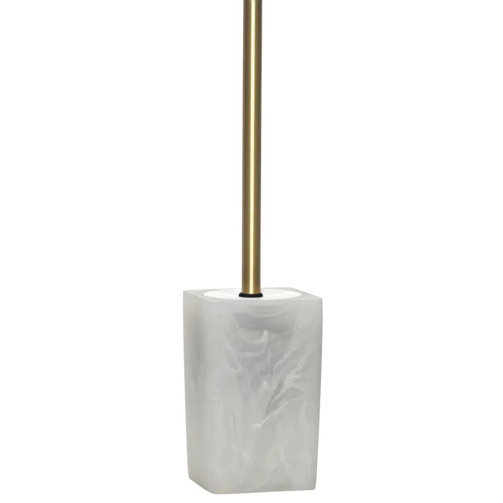 Portascopino con scopino Effetto Marmo Bianco