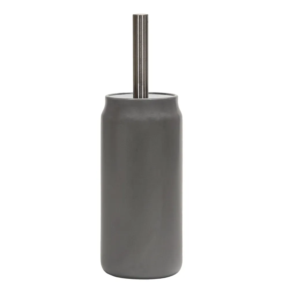 Portascopino con Scopino in Ceramica Grigio