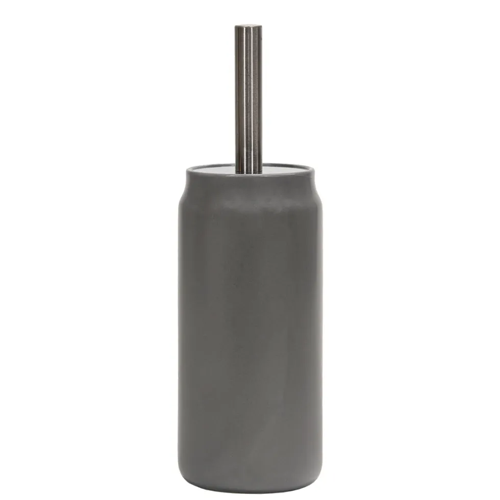 Portascopino con Scopino in Ceramica Grigio