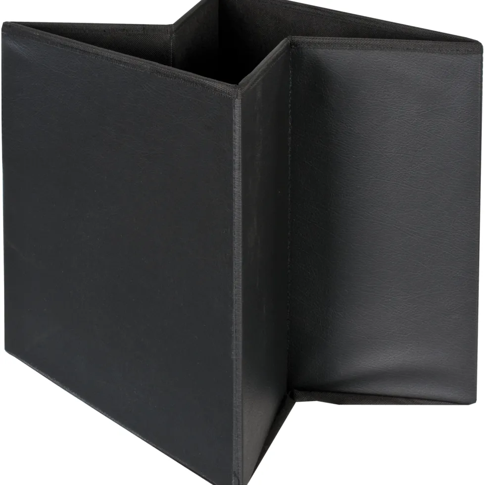 Pouf Contenitore Nero in ecopelle richiudibile h38x38x38 cm