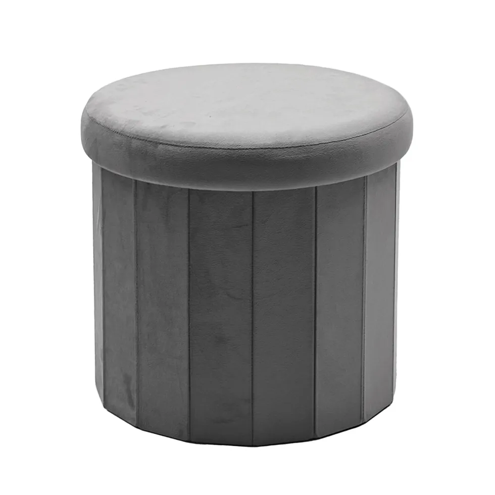 Pouf Contenitore Richiudibile Grigio