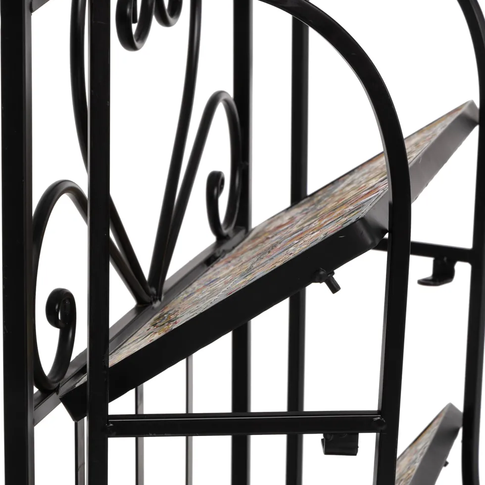Scaffale Mosaico in metallo nero con 4 ripiani