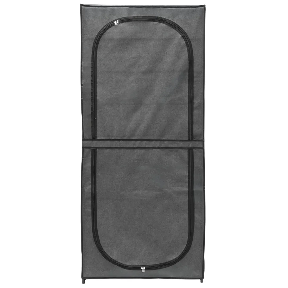Scarpiera 7 Ripiani in Metallo e TNT 21 Posti Grigio Scuro h160x68x30 cm