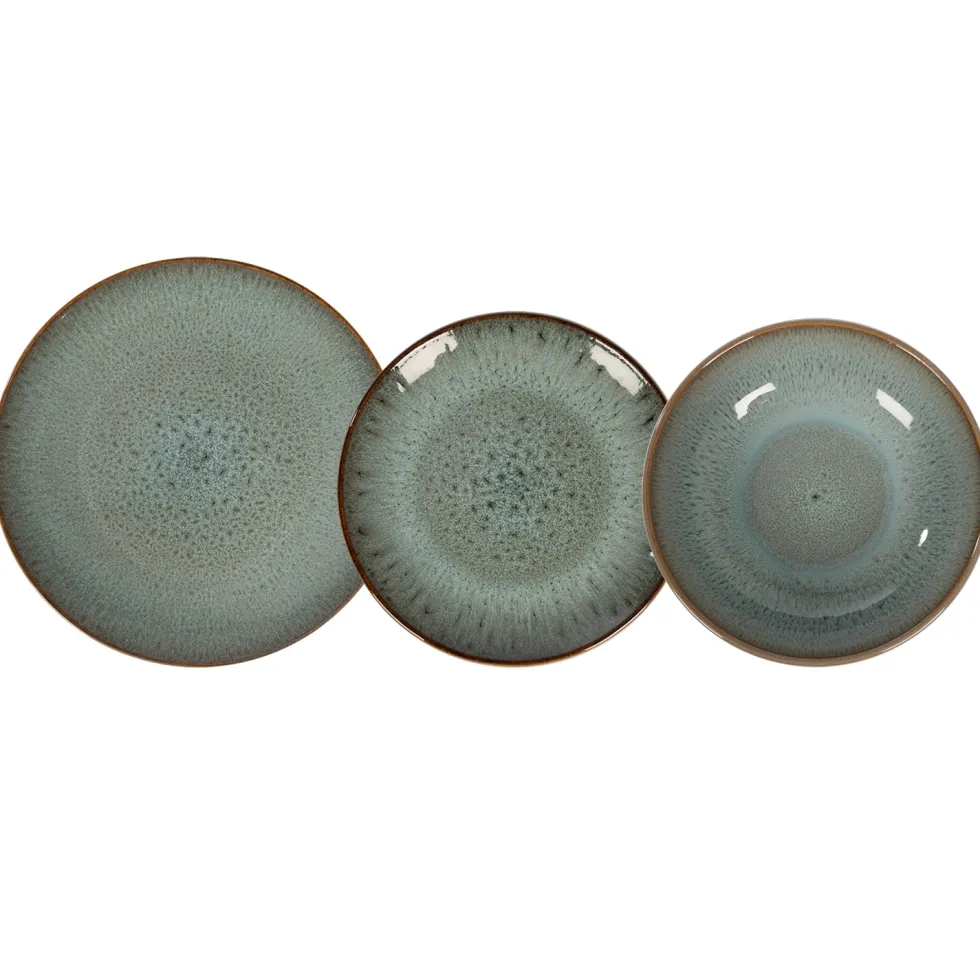 Servizio di piatti in stoneware Reactive Green 18 pezzi