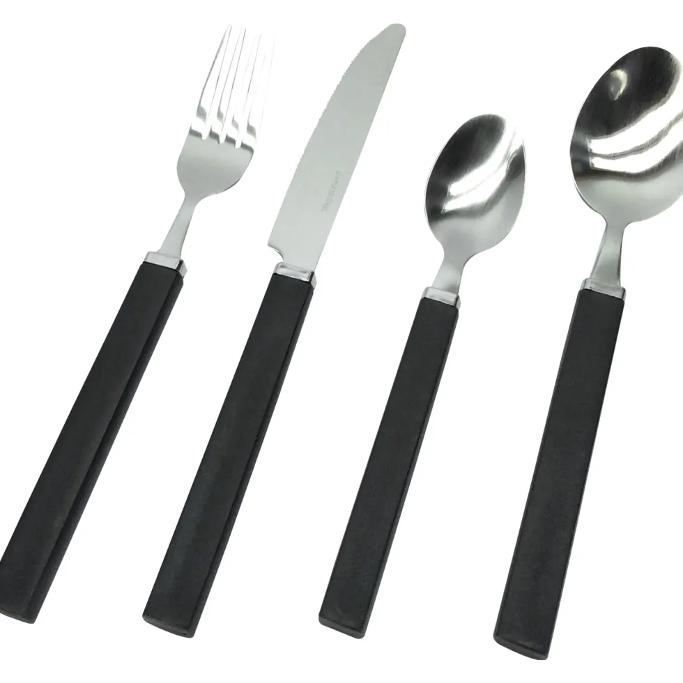 Servizio posate in acciaio inox 24 pezzi Jolie Nero