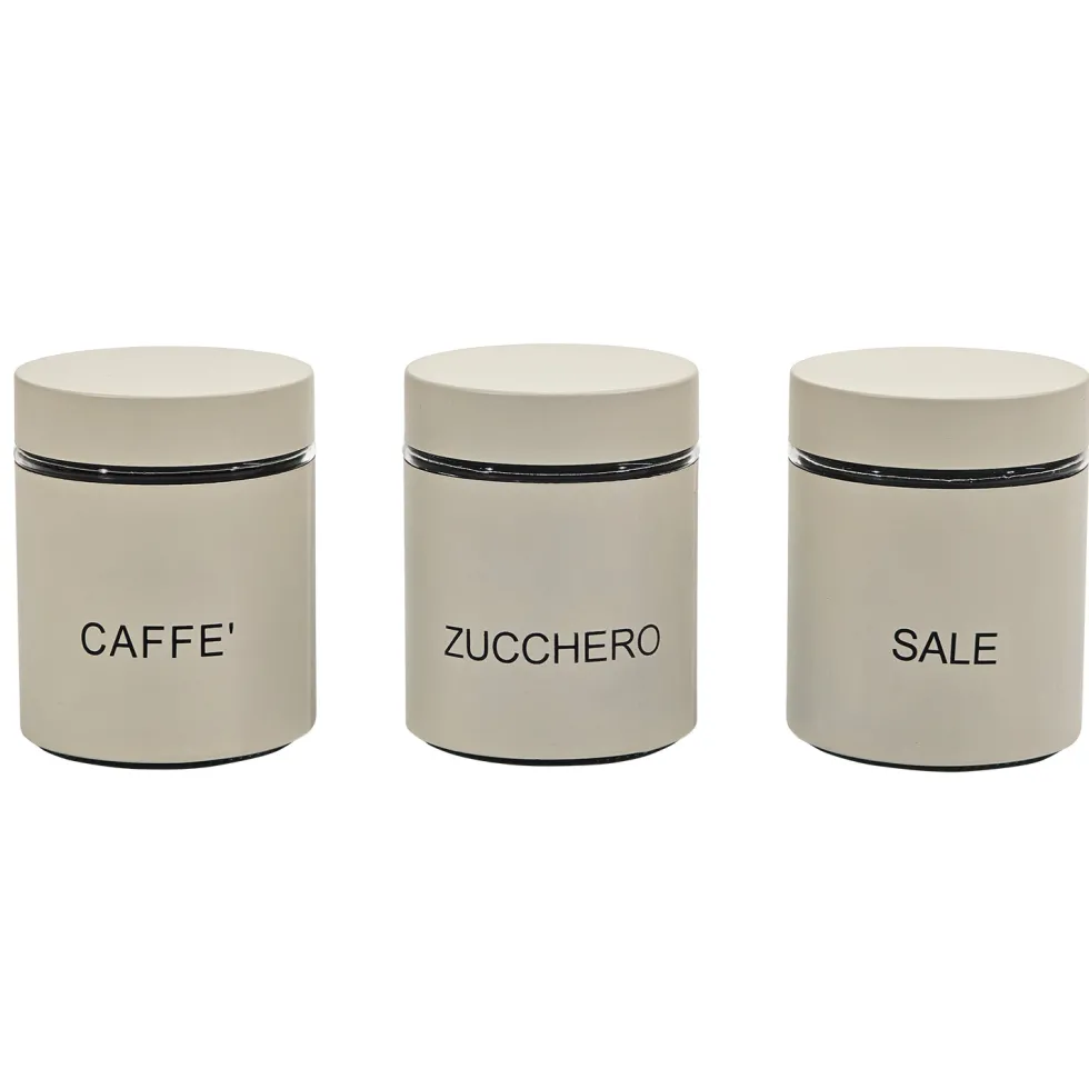 Set 3 barattoli da cucina Crema 75 cl