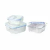 Set 3 Contenitori in vetro con coperchio ermetico Food Organizer