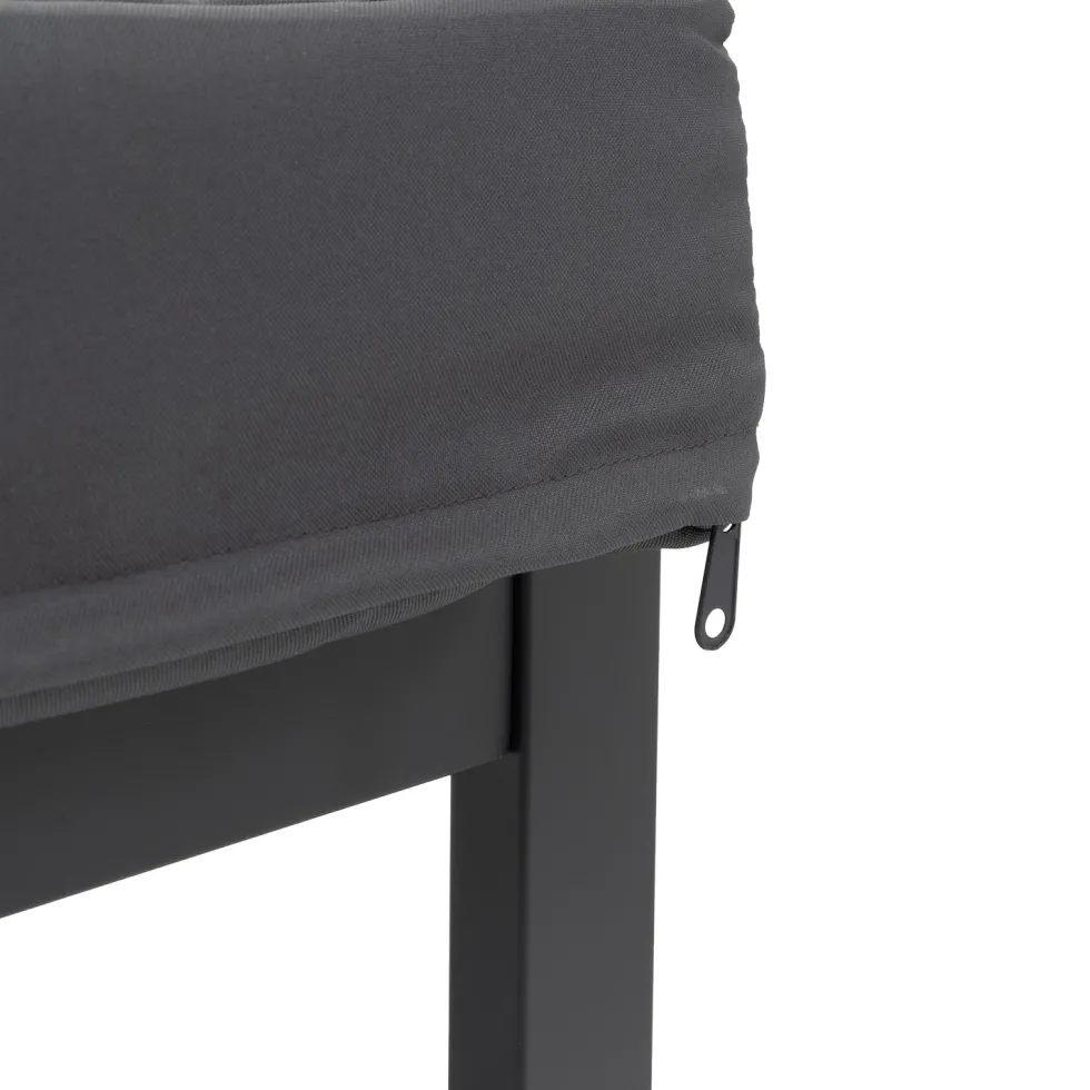 Set da giardino 4 pezzi struttura in alluminio Antracite e braccioli in Polywood con cuscini Grigio Scuro