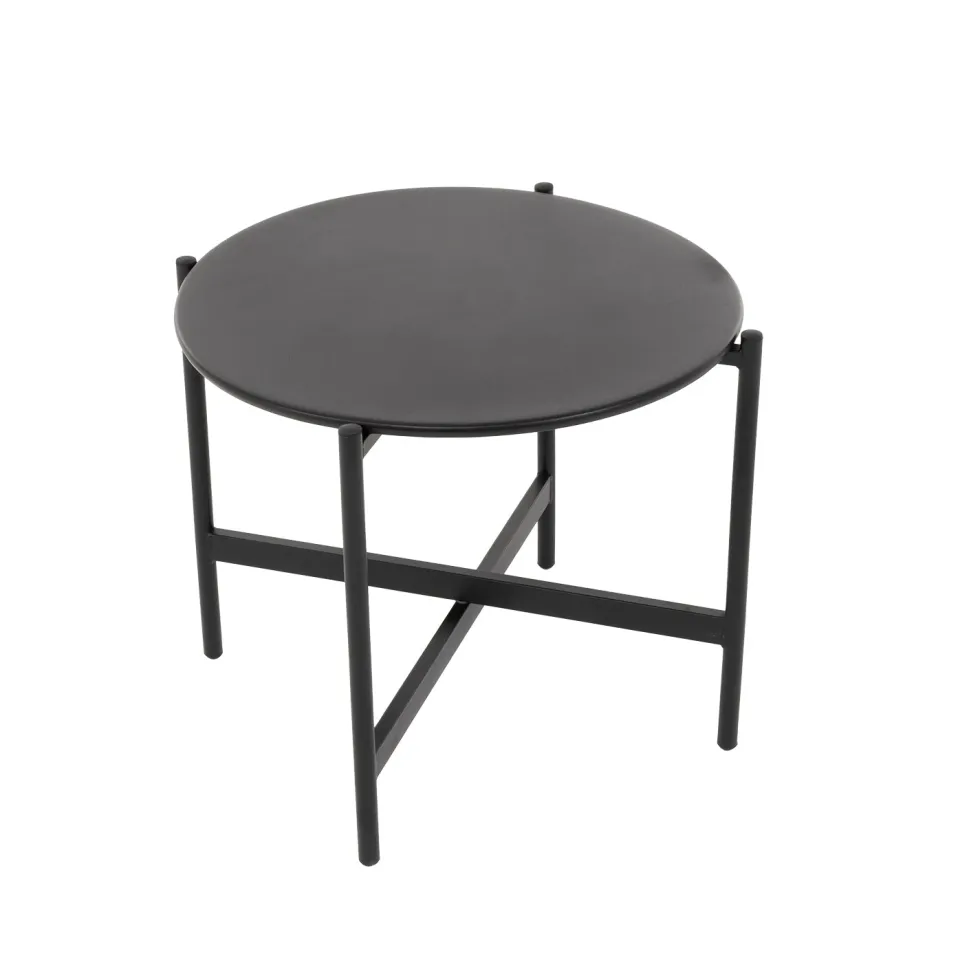 Set da giardino 5 pezzi struttura in acciaio e top tavolini in metallo con cuscini Grigio Scuro