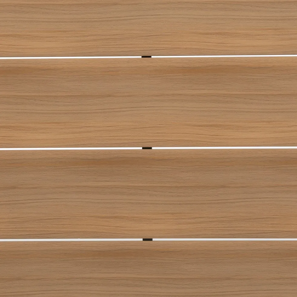 Set da giardino 7 pezzi Tavolo con 6 Sedie struttura in Acciaio Effetto Legno e Top in Polywood