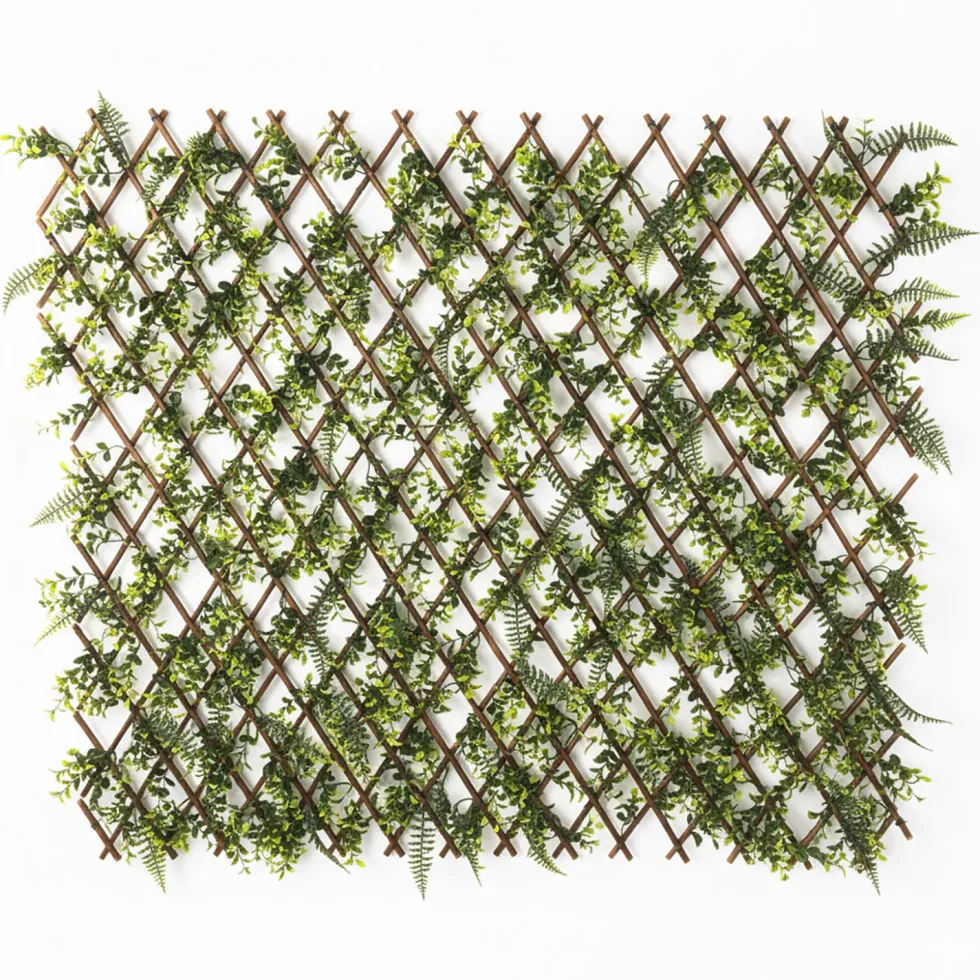 Siepe Artificiale Estensibile Foglie di Persia, Eucalipto e Haraella Retrocalla h90x180 cm
