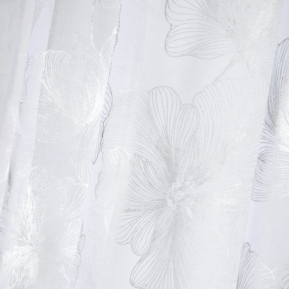 Tenda Leonce con motivo floreale argento h260x140 cm